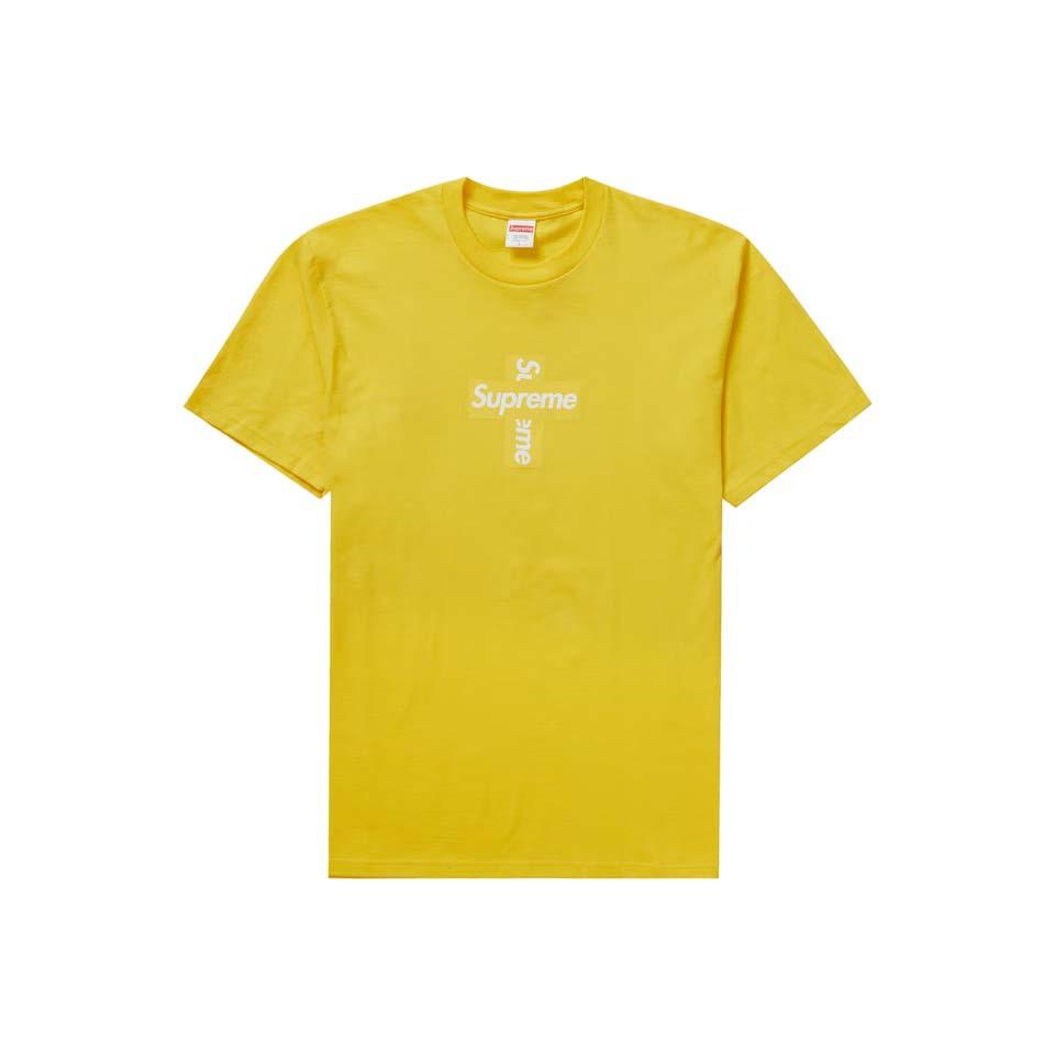 Yellow Supreme Cross Box Logo T Shirts | Supreme 430WY